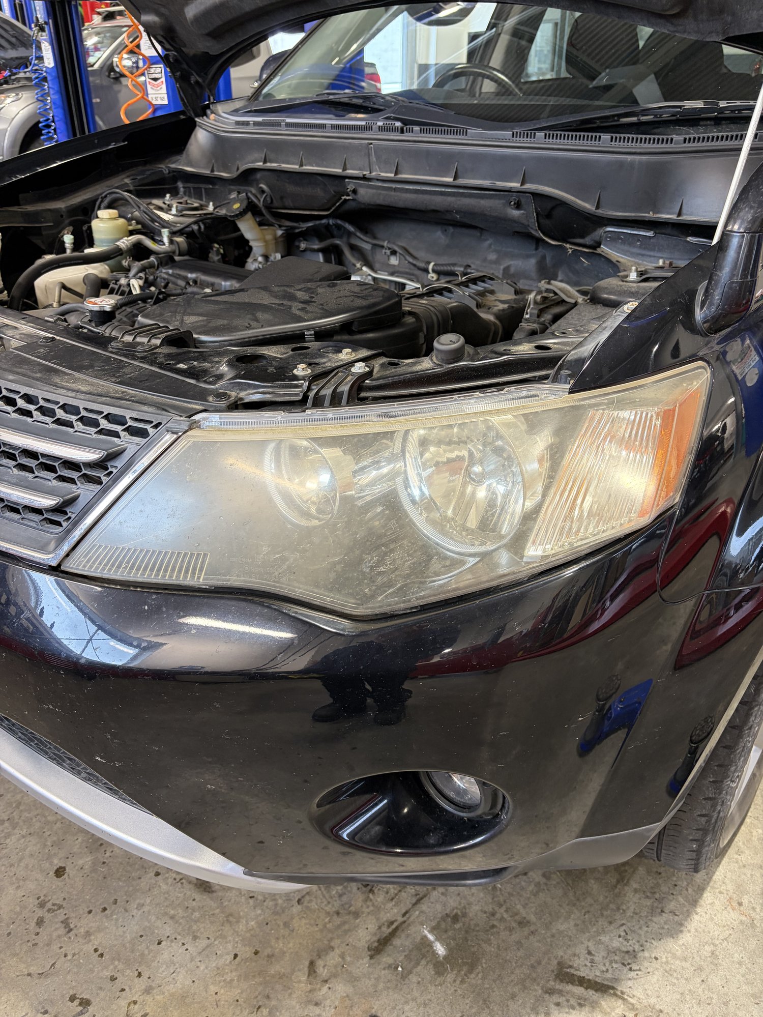 Before headlight restoration