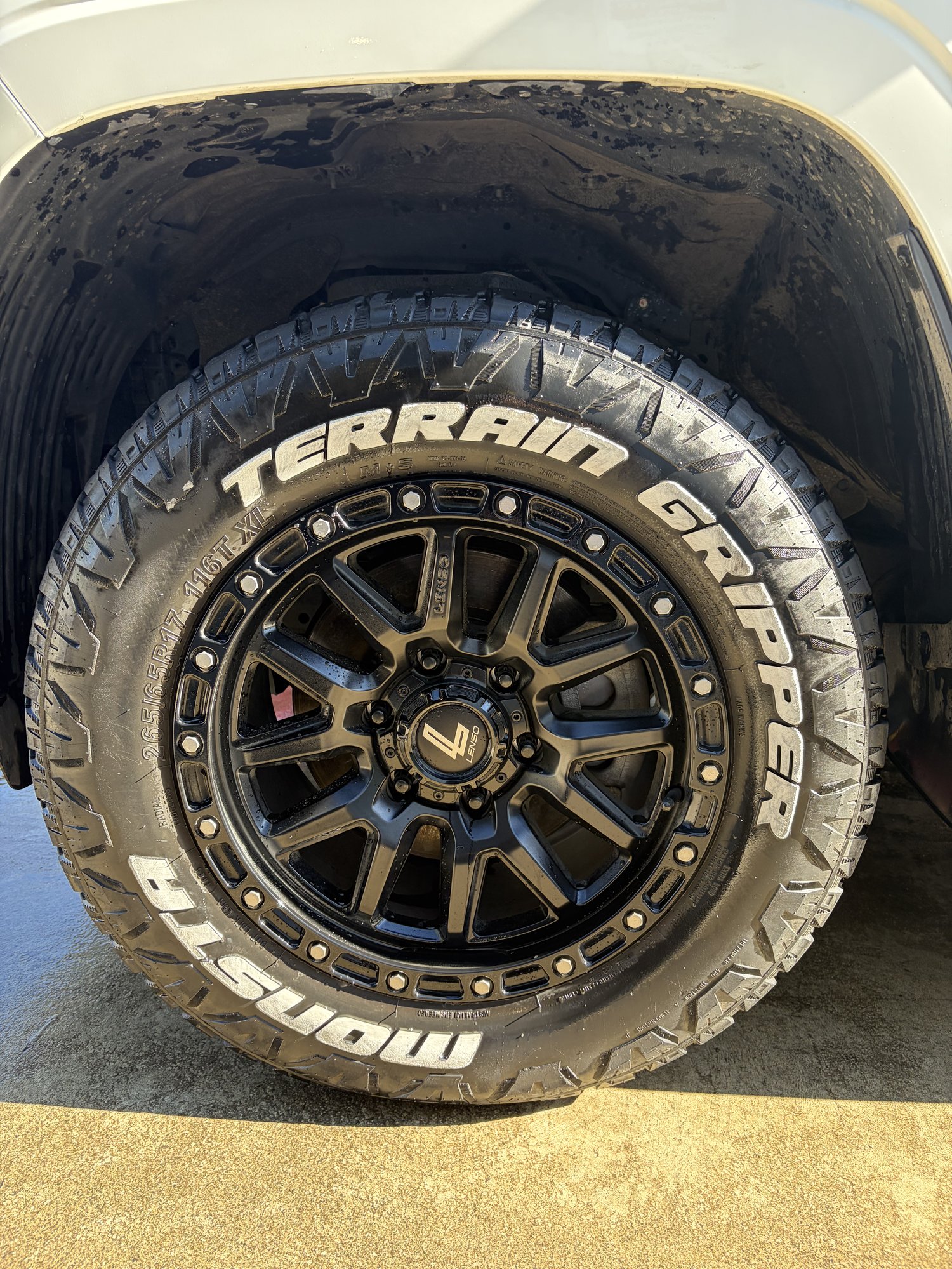 Clean dressed tyre and alloy after decontamination